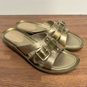 Cole Haan Metallic Gold Slide Sandals Women’s Size 6B Nike Air